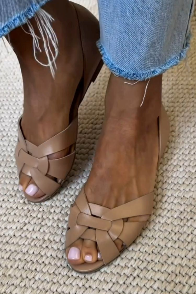Natasha – Natural Woven Summer Sandals