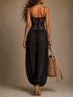 Brielle – Flowing Lace Halter Jumpsuit