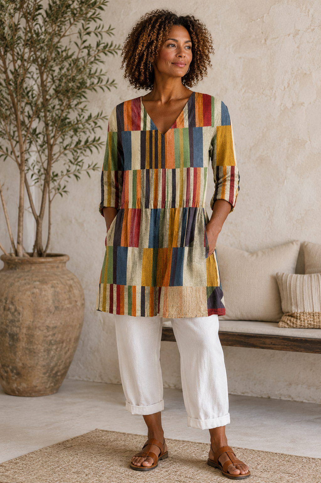 Chloe | Long Blouse with V-Neck