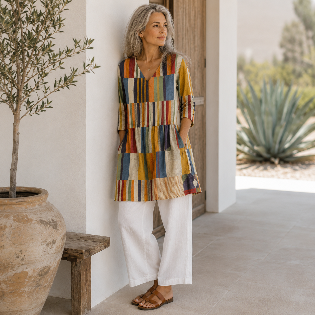 Chloe | Long Blouse with V-Neck