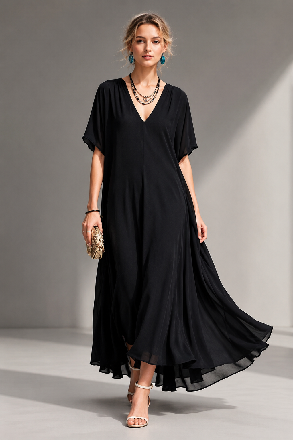 Italian Black Maxi Dress