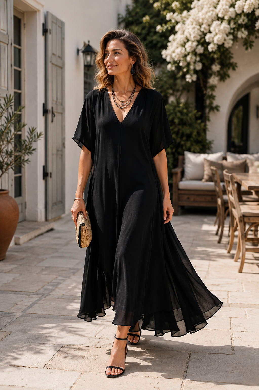 Italian Black Maxi Dress