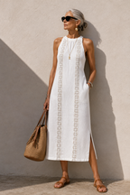 Jimena Midi Dress with Embroidered Details
