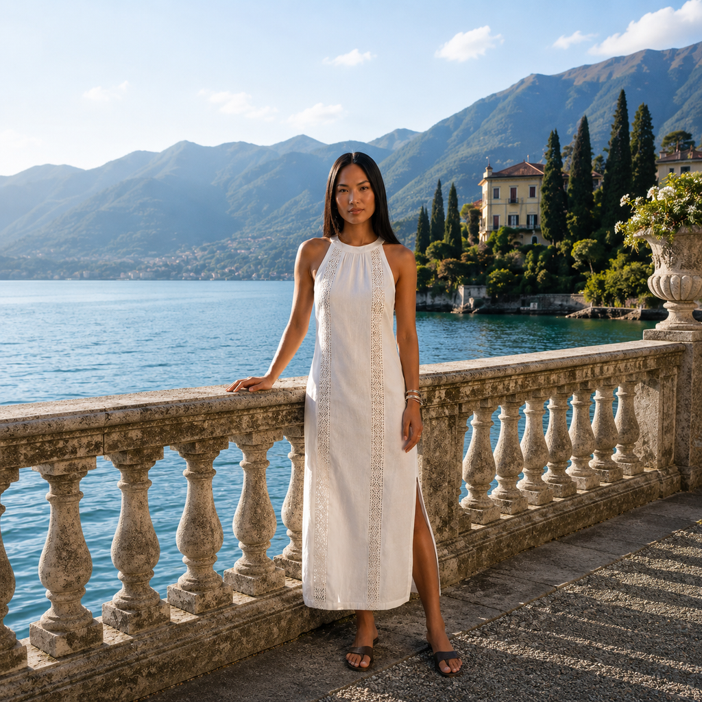 Jimena Midi Dress with Embroidered Details