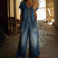 Mamma Mia Short Sleeve Denim Jumpsuit