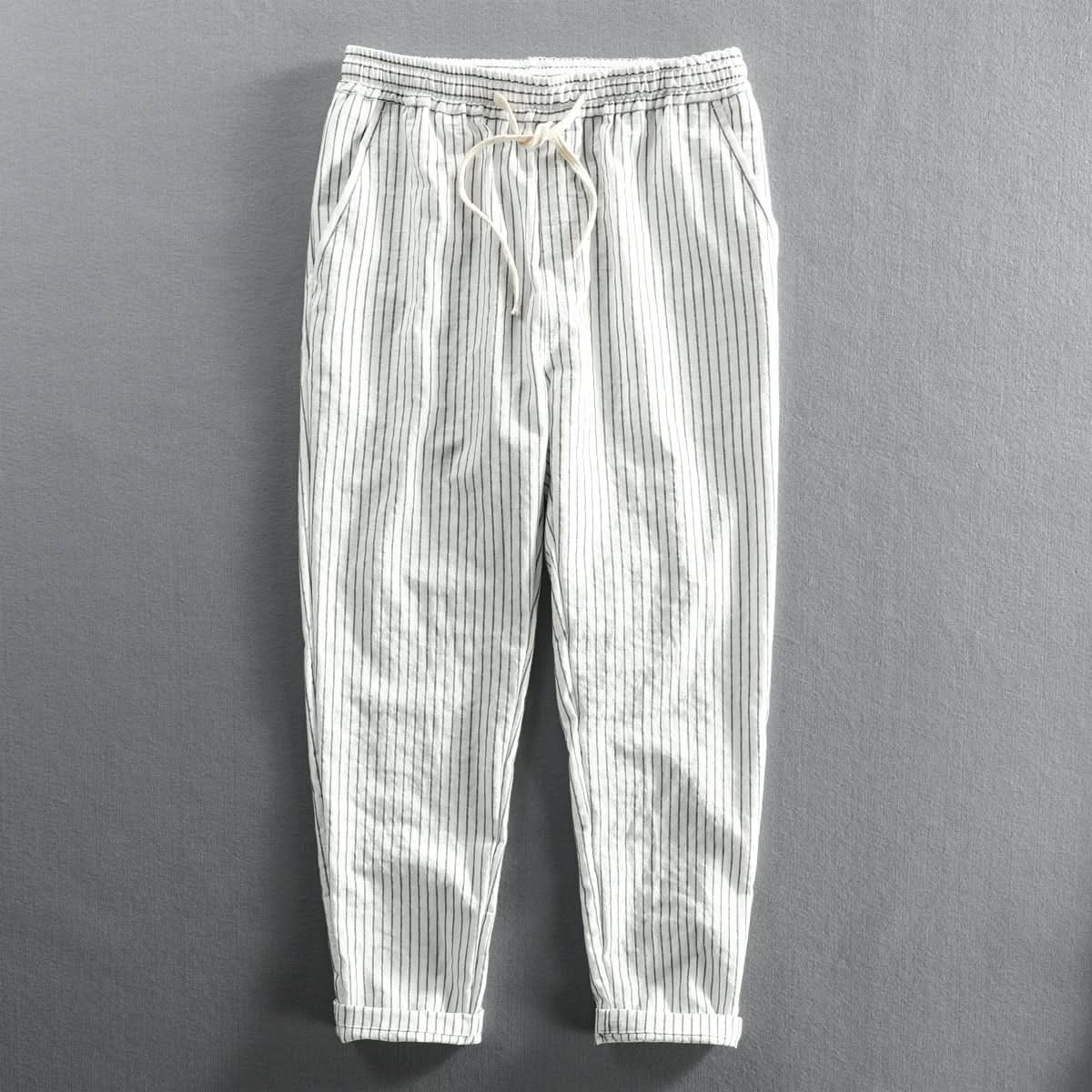 ROCCO STRIPED LINEN PANTS