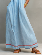 Striped Contrast Trim Maxi Dress