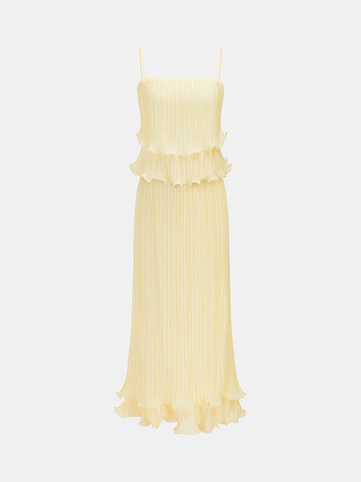Pleated Layered Ruffle Skirt Set