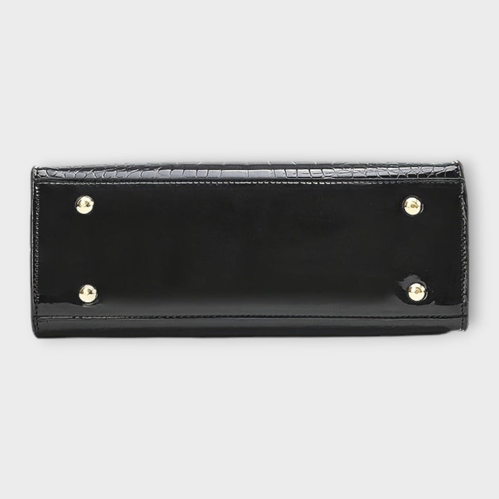 Maison Verdelle -  Shiny Crocodile Skin Pattern Handbag