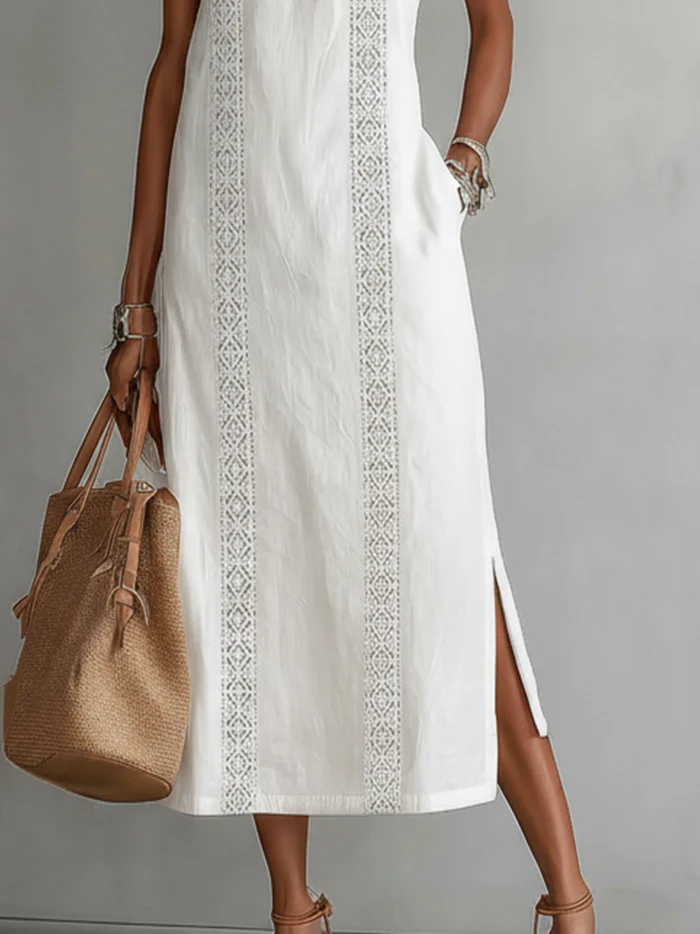 Jimena Midi Dress with Embroidered Details